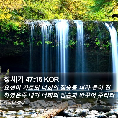 창세기 47:16 KOR Bible Verse Image