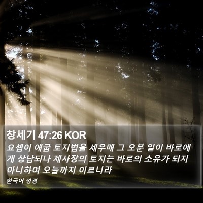 창세기 47:26 KOR Bible Verse Image