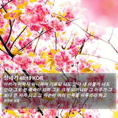 창세기 48:19 KOR Bible Verse Image