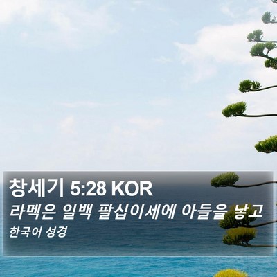 창세기 5:28 KOR Bible Verse Image