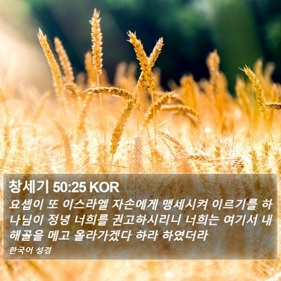 창세기 50:25 KOR Bible Verse Image