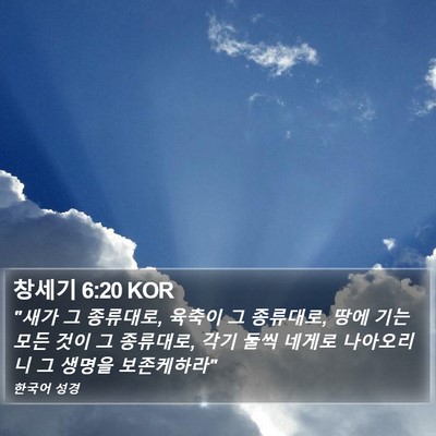 창세기 6:20 KOR Bible Verse Image