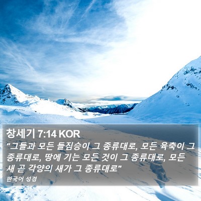 창세기 7:14 KOR Bible Verse Image