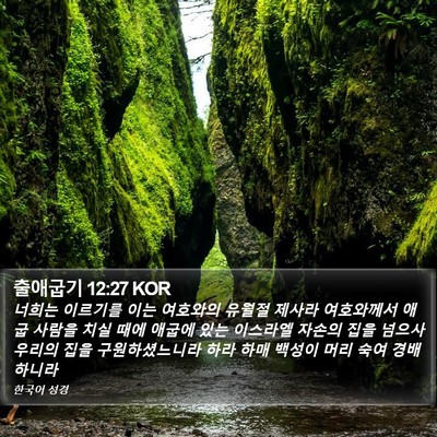 출애굽기 12:27 KOR Bible Verse Image