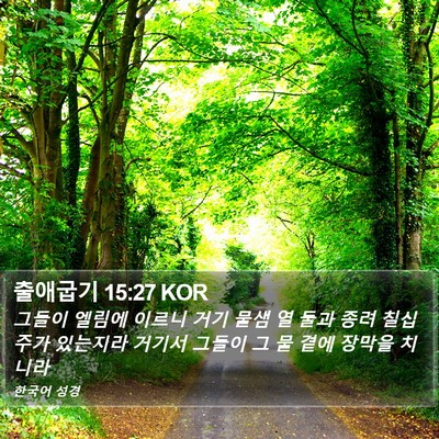 출애굽기 15:27 KOR Bible Verse Image
