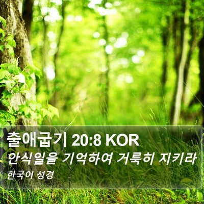 출애굽기 20:8 KOR Bible Verse Image