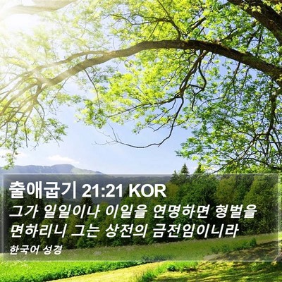 출애굽기 21:21 KOR Bible Verse Image