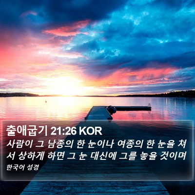 출애굽기 21:26 KOR Bible Verse Image