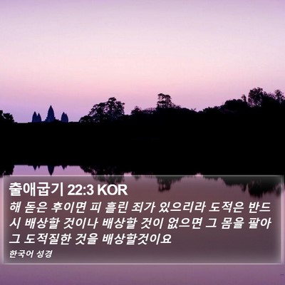 출애굽기 22:3 KOR Bible Verse Image