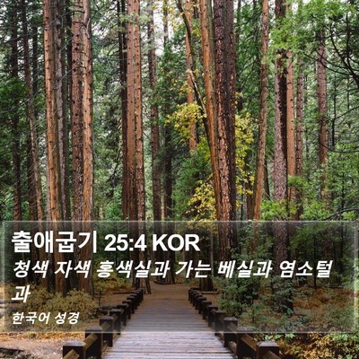 출애굽기 25:4 KOR Bible Verse Image