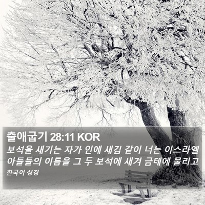 출애굽기 28:11 KOR Bible Verse Image