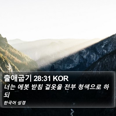 출애굽기 28:31 KOR Bible Verse Image