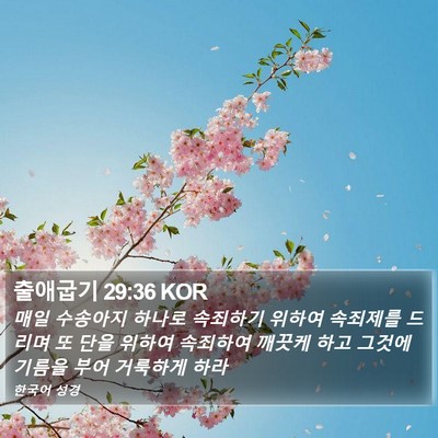 출애굽기 29:36 KOR Bible Verse Image