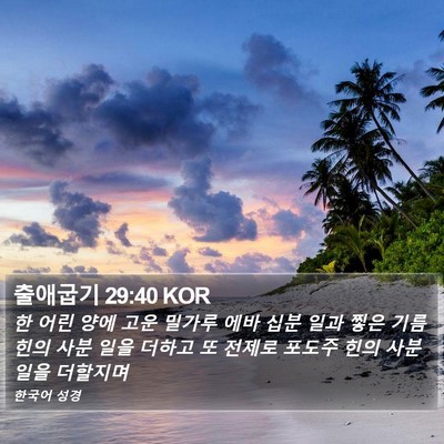 출애굽기 29:40 KOR Bible Verse Image