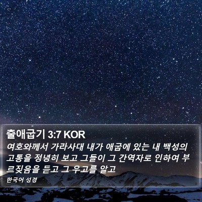 출애굽기 3:7 KOR Bible Verse Image