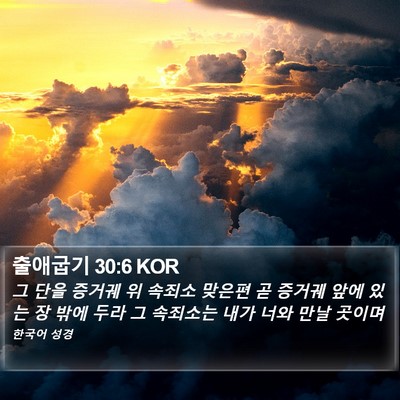 출애굽기 30:6 KOR Bible Verse Image