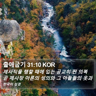 출애굽기 31:10 KOR Bible Verse Image