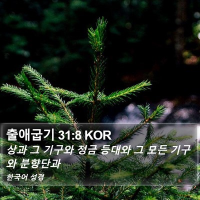 출애굽기 31:8 KOR Bible Verse Image