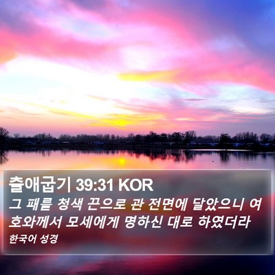 출애굽기 39:31 KOR Bible Verse Image
