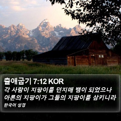 출애굽기 7:12 KOR Bible Verse Image