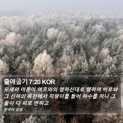 출애굽기 7:20 KOR Bible Verse Image