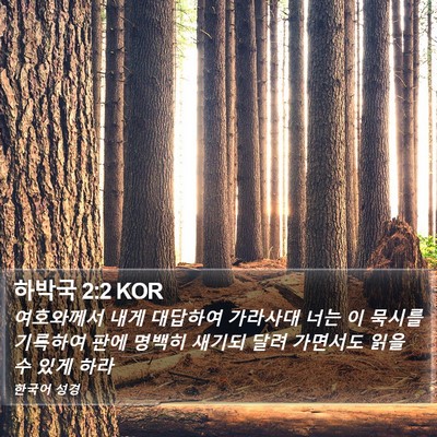 하박국 2:2 KOR Bible Verse Image
