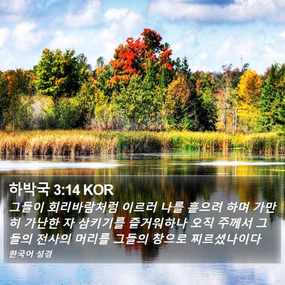 하박국 3:14 KOR Bible Verse Image