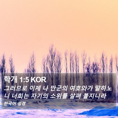 학개 1:5 KOR Bible Verse Image
