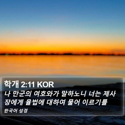 학개 2:11 KOR Bible Verse Image