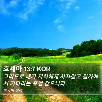 호세아 13:7 KOR Bible Verse Image