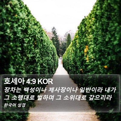 호세아 4:9 KOR Bible Verse Image