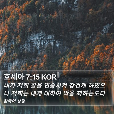 호세아 7:15 KOR Bible Verse Image