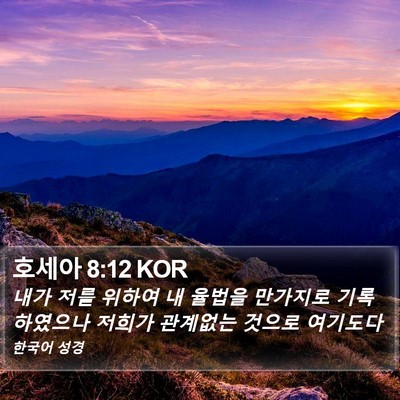 호세아 8:12 KOR Bible Verse Image