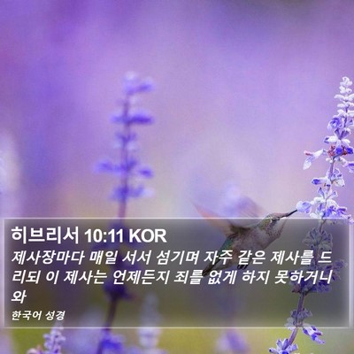 히브리서 10:11 KOR Bible Verse Image