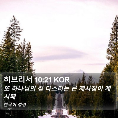히브리서 10:21 KOR Bible Verse Image