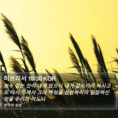 히브리서 10:30 KOR Bible Verse Image