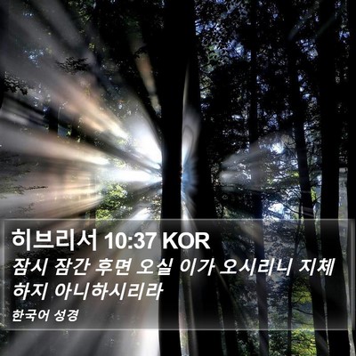 히브리서 10:37 KOR Bible Verse Image