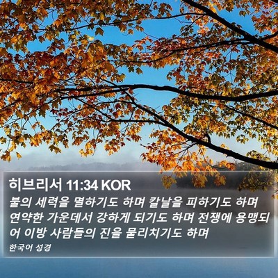히브리서 11:34 KOR Bible Verse Image