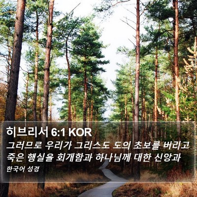 히브리서 6:1 KOR Bible Verse Image