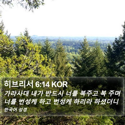 히브리서 6:14 KOR Bible Verse Image