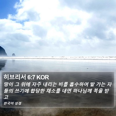 히브리서 6:7 KOR Bible Verse Image