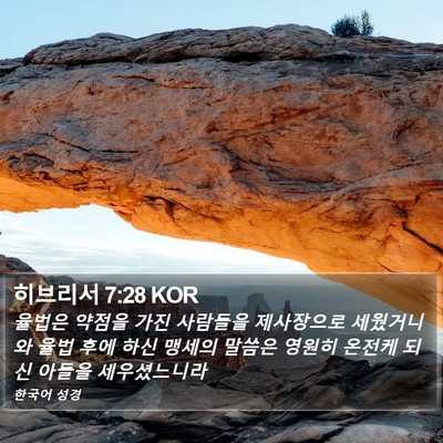 히브리서 7:28 KOR Bible Verse Image