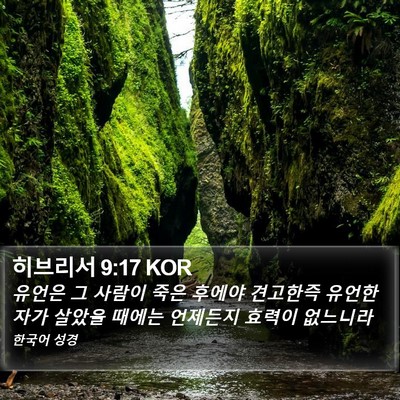 히브리서 9:17 KOR Bible Verse Image