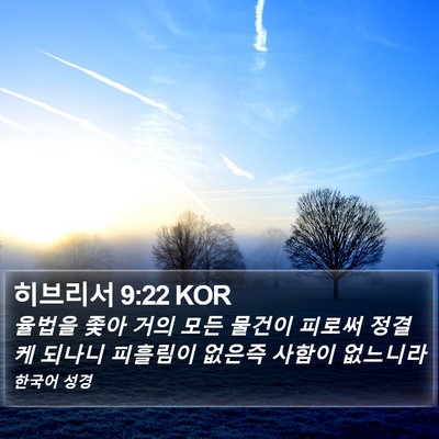 히브리서 9:22 KOR Bible Verse Image