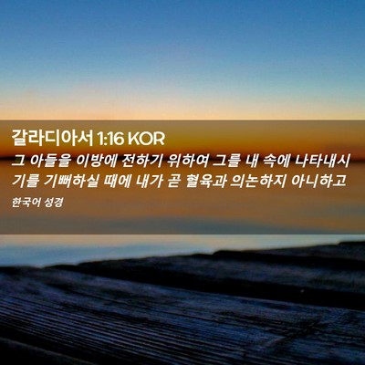 Picture 02 - 갈라디아서 1:16 KOR - 그 아들을 이방에 전하기 위하여 - Bible Verse Picture
