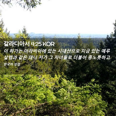 Picture 02 - 갈라디아서 4:25 KOR - 이 하가는 아라비아에 있는 - Bible Verse Picture