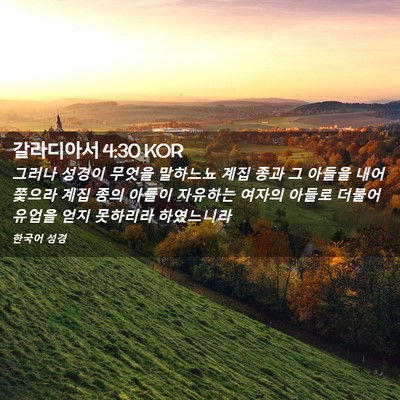Picture 02 - 갈라디아서 4:30 KOR - 그러나 성경이 무엇을 말하느뇨 계집 - Bible Verse Picture