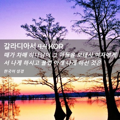 Picture 02 - 갈라디아서 4:4 KOR - 때가 차매 하나님이 그 아들을 - Bible Verse Picture