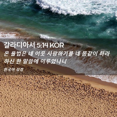 Picture 02 - 갈라디아서 5:14 KOR - 온 율법은 네 이웃 사랑하기를 네 - Bible Verse Picture
