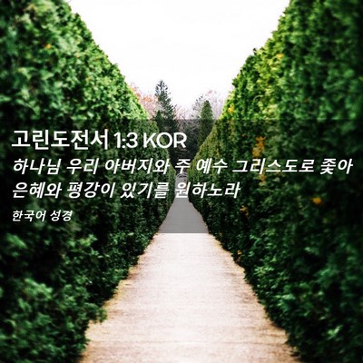 Picture 02 - 고린도전서 1:3 KOR - 하나님 우리 아버지와 주 예수 - Bible Verse Picture